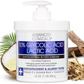Advanced Clinicals 10% Glycolic + Lactic Acid Cream - 454g