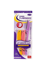 Flamingos Original 3 Pieces Ladies Razor For Facial And Body Hair Yellow/Pink/Purple 23g