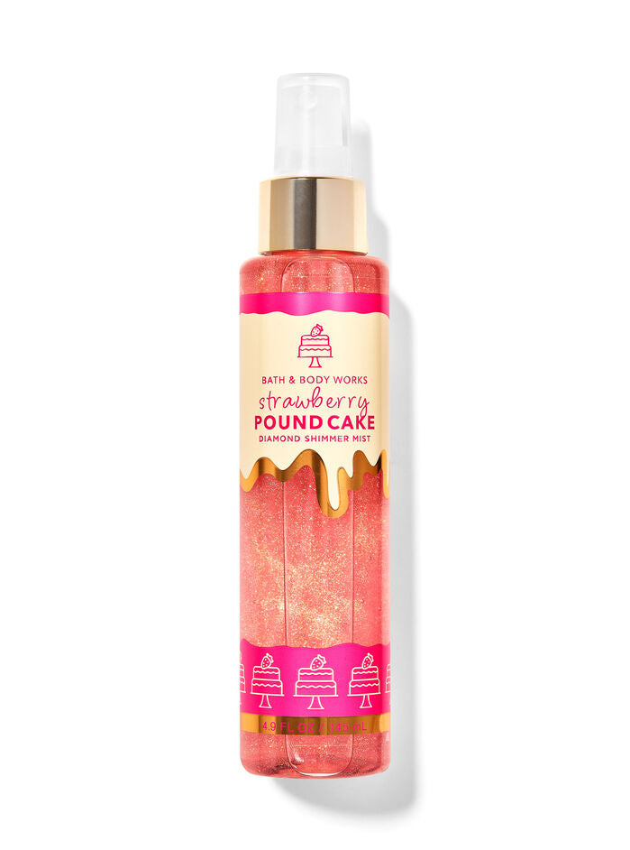Bath & Body Works Strawberry Pound Cake Diamond Shimmer Mist 145ml