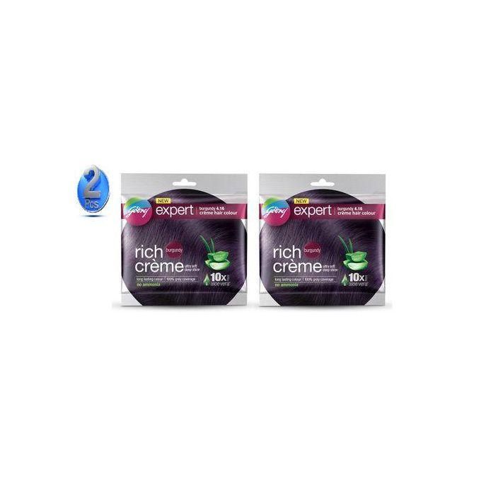 Godrej Expert Rich Creme Hair Color With Aloe Vera - Burgundy (2 Pcs)
