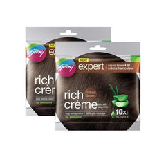 Godrej rich creme Hair Color Natural Brown 20ml+20g 2pcs