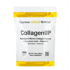 California Gold Nutrition Collagen Up Hydrolyzed Marine Collagen Peptides + Hyaluronic Acid + Vitamin C, Unflavored 206g
