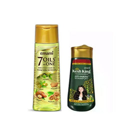 Emami 7 Oils In One Non Sticky Hair Oil - 200ml - Free Kesh King Shampoo