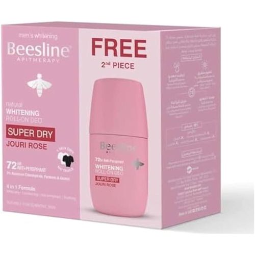 Beesline whitening roll on deodorant super dry jouri rose offer 2x50ml