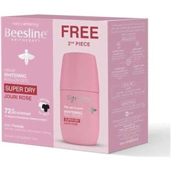 Beesline whitening roll on deodorant super dry jouri rose offer 2x50ml
