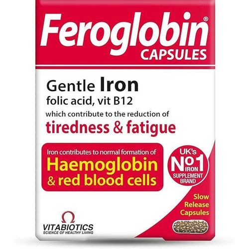 Feroglobin Gentle Iron Folic Acid, Vitamin B12 30 Capsules