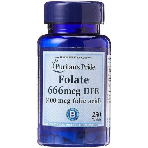 Puritan'S Pride Folate 666 mcg DFE ( 400 mcg Folic Acid ) 250 Tablets