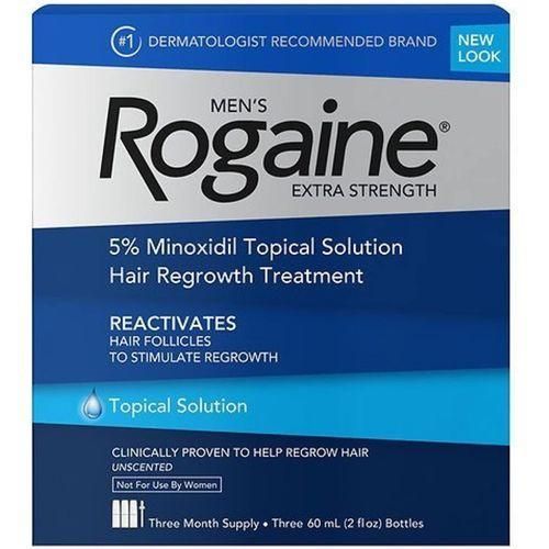 Rogaine Men's 5% Minoxidil Hair Regrowth Treatment Topical Solution 3 Month Supply 3X60ml
