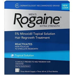 Rogaine Men's 5% Minoxidil Hair Regrowth Treatment Topical Solution 3 Month Supply 3X60ml