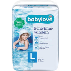 Dm Babylove Swimming Diapers Large 12kg Pack Of 12