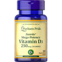 Puritan'S Pride Vitamin D3 250 Mcg (10,000 IU) 100 Softgels