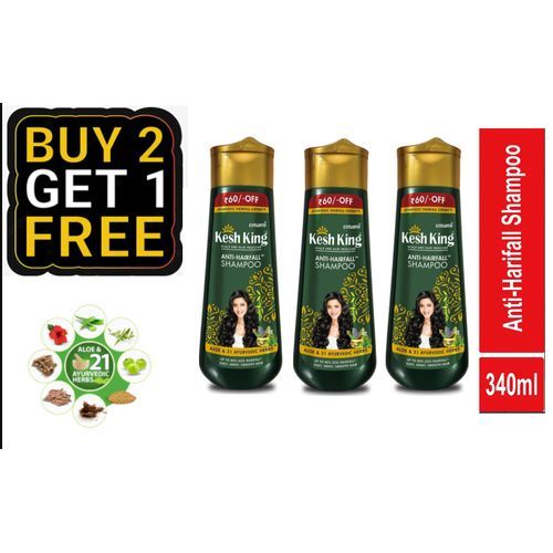 Emami Kesh King Anti-Hair Fall Shampoo - 3 × 340 Ml - Buy 2 Get 1 Free