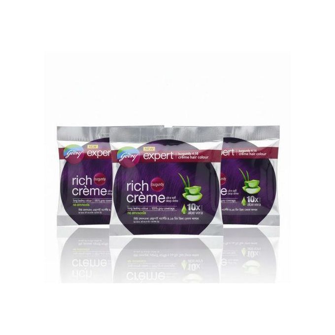 Godrej Rich Creme Hair Color Burgundy (Pack Of 3)
