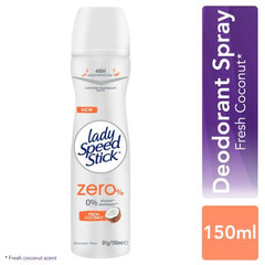 Lady Speed Stick Fresh Coconut Zero Alcohol Deodorant Spray 150ml