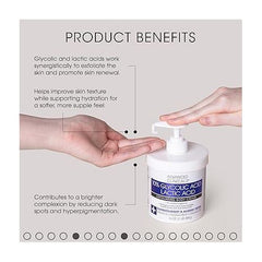 Advanced Clinicals 10% Glycolic + Lactic Acid Cream - 454g