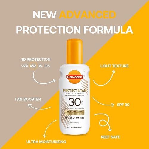 Carroten Protect & Tan Suncare Milk Spray SPF30 200ml
