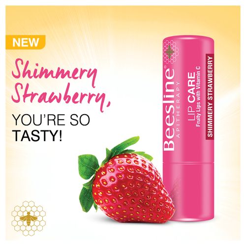 Beesline Shimmery Strawberry Lip Care - 4g
