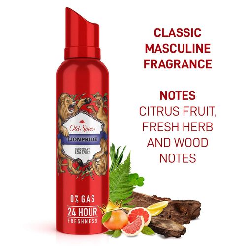 Old Spice Lionpride No Gas Deodorant Body Spray Perfume for Men, 140ml