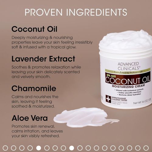 Advanced clinicals Coconut Oil Moisturizing Cream 454g