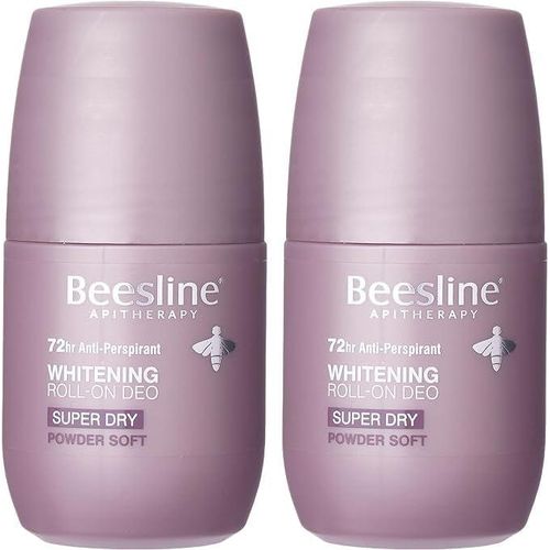 Beesline Whitening Roll On Deodorant Super Dry Powder Soft Offer 2*50ml