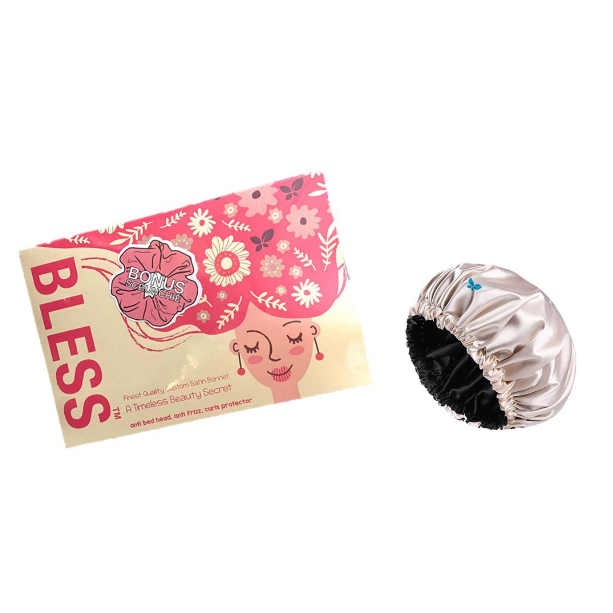 Bless Pink Satin Bonnet Multi Color