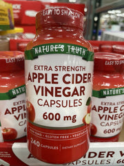 Nature's Truth Apple Cider Vinegar 600 mg Extra Strength Capsules, 240 ct.