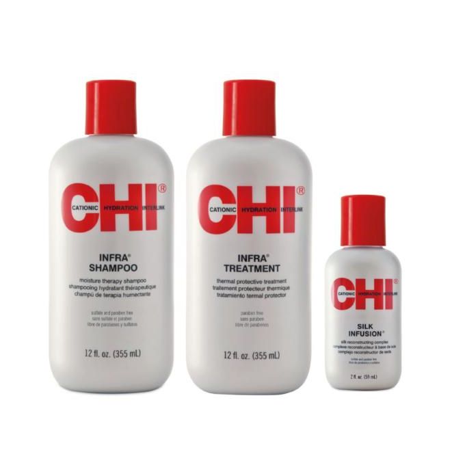 Chi Infra Kit (Shampoo 355ml + Treatment 355ml + Silk Infusion 59ml)