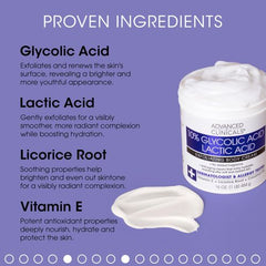Advanced Clinicals 10% Glycolic + Lactic Acid Cream - 454g