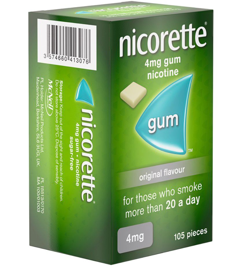Nicorette Original Flavour 4mg Nicotine Gum - 105 Pieces