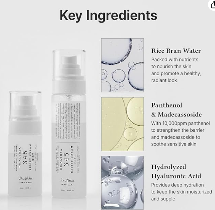 Dr. Elsia 345 Relief Cream Mist, 2.0 fl oz (60 ml)