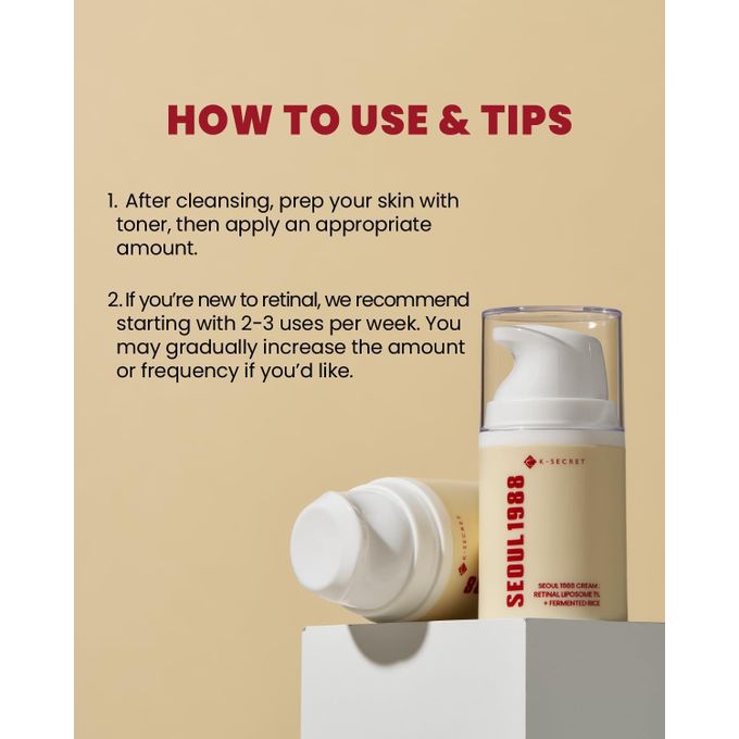 K - SECRET SEOUL 1988 Cream Retinal Liposome 1% + Fermented Rice 50ml