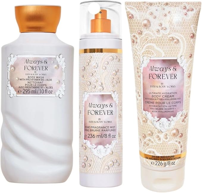 Always & Forever Fragrance Mist, Body Cream & Body Wash Gift Set - BathBody (Packaging May Vary) FULL SIZE