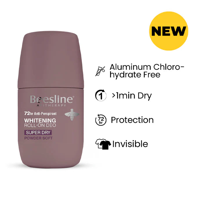 Beesline Whitening Roll On Deodorant Super Dry Powder Soft 50ml