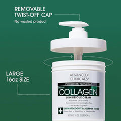 Advanced clinicals collagen skin rescue cream 454g