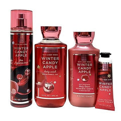 Winter Candy Apple Deluxe Gift Bag Set - Fragrance Mist - Body Wash - Body Lotion and Hand Cream - with a Natural Oats Sample Soap