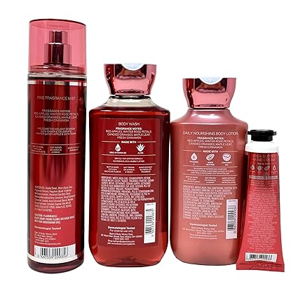 Winter Candy Apple Deluxe Gift Bag Set - Fragrance Mist - Body Wash - Body Lotion and Hand Cream - with a Natural Oats Sample Soap