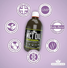 Natures Aid MCT Oil - 500ml Premium Coconut Oil