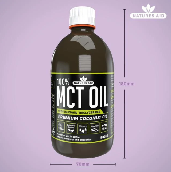 Natures Aid MCT Oil - 500ml Premium Coconut Oil
