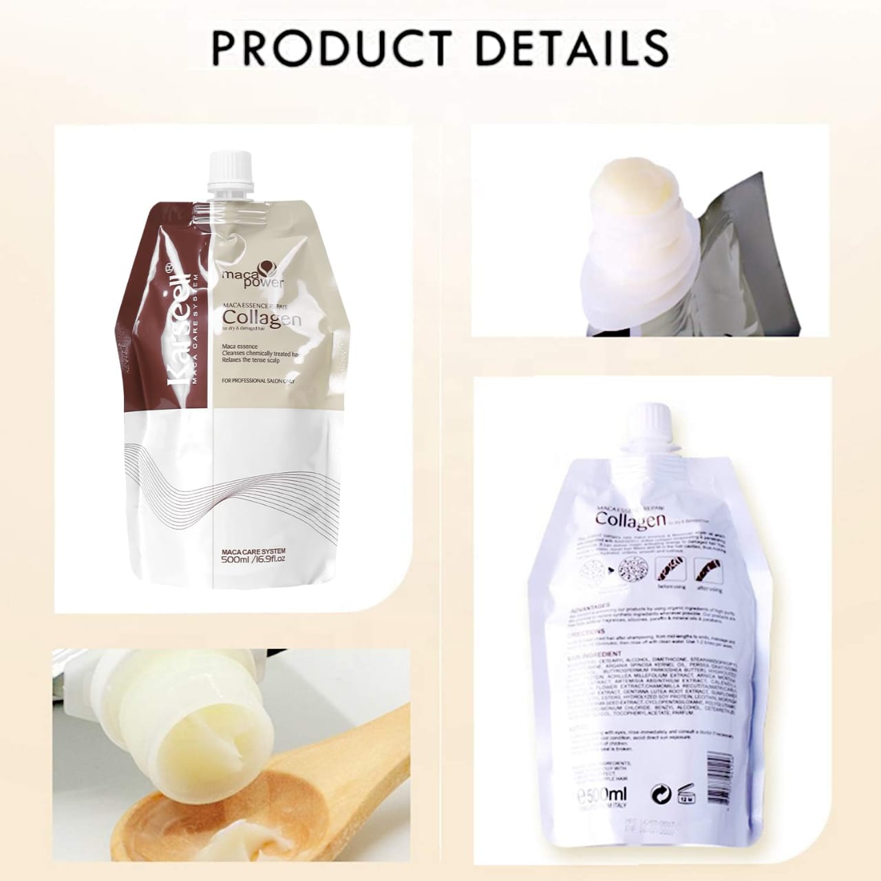 Karseell maca power for dry damaged hair 500 ml Bag