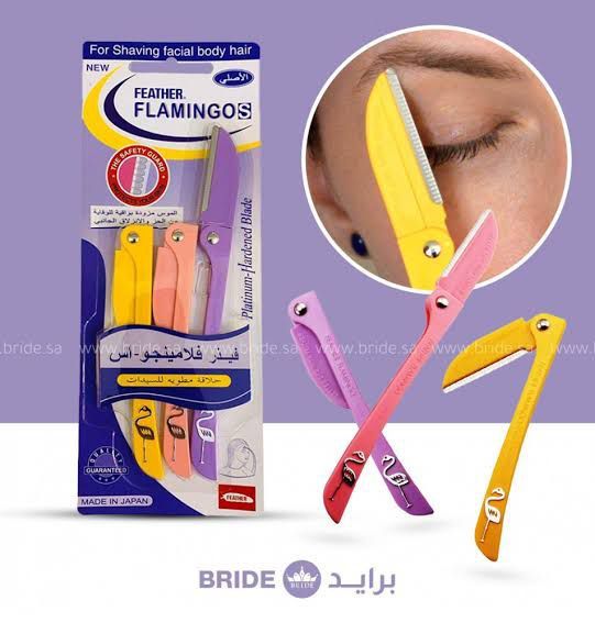 Flamingos Original 3 Pieces Ladies Razor For Facial And Body Hair Yellow/Pink/Purple 23g