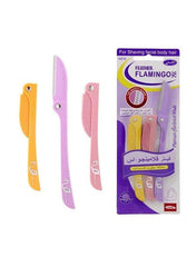 Flamingos Original 3 Pieces Ladies Razor For Facial And Body Hair Yellow/Pink/Purple 23g