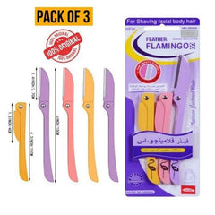 Flamingos Original 3 Pieces Ladies Razor For Facial And Body Hair Yellow/Pink/Purple 23g