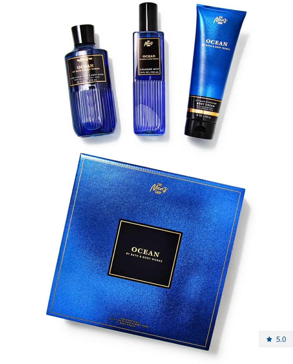 Bath & Body Works Men's Collection Ocean 3 Piece Gift Bag Set