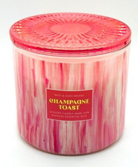 Champagne Toast Large Scented 3 Wick Candle Glass Lid 444g