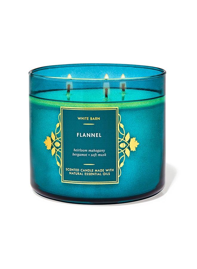FLANNEL candle with 3 flannel wicks