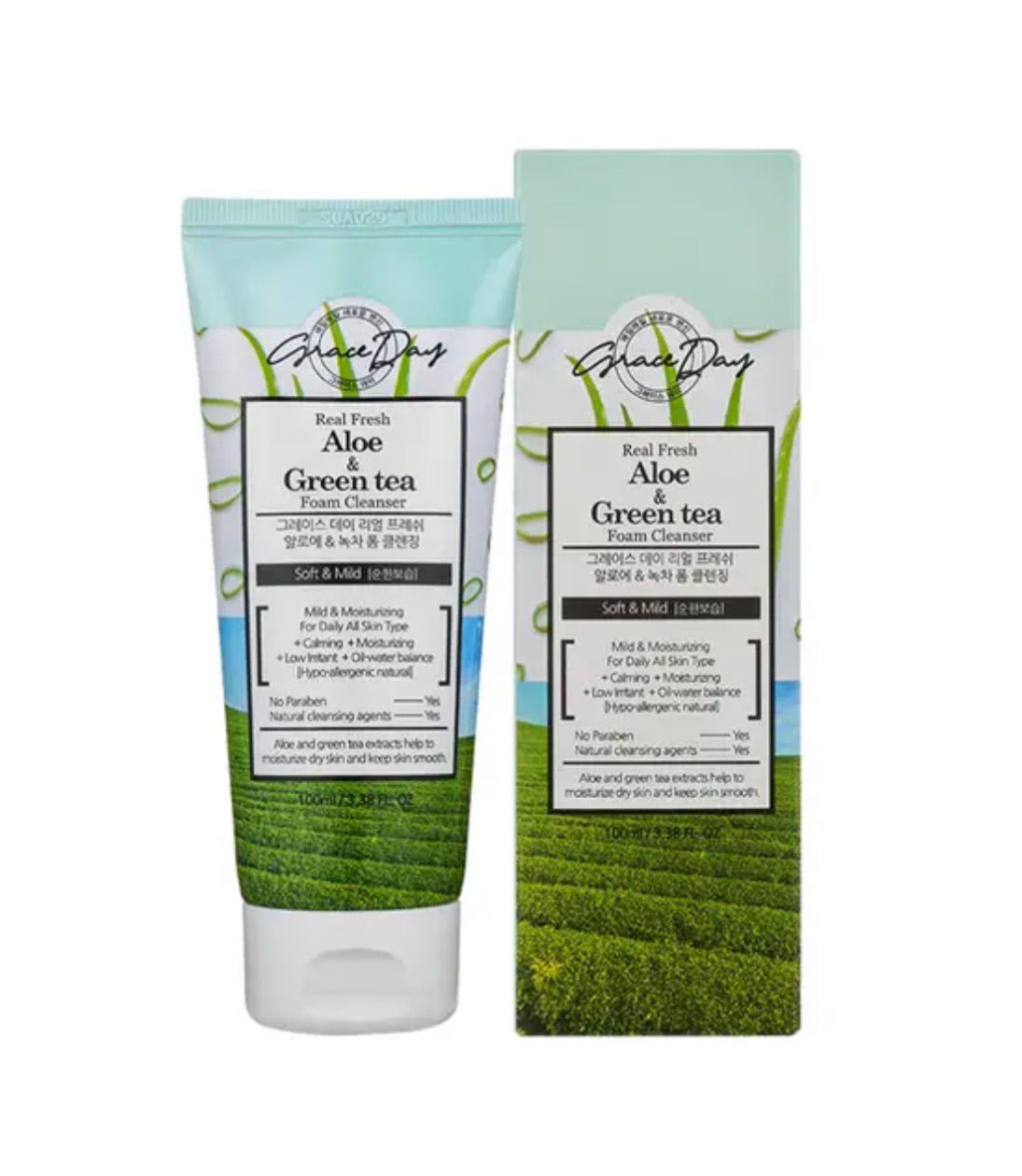 Grace Day Real Fresh Aloe & Green Tea Cleansing Foam 100ml