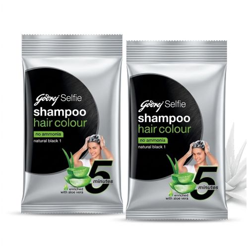 Godrej Shampoo Hair Colour No Ammonia Natural Brown No.1 2PCS