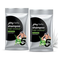 Godrej Shampoo Hair Colour No Ammonia Natural Brown No.1 2PCS