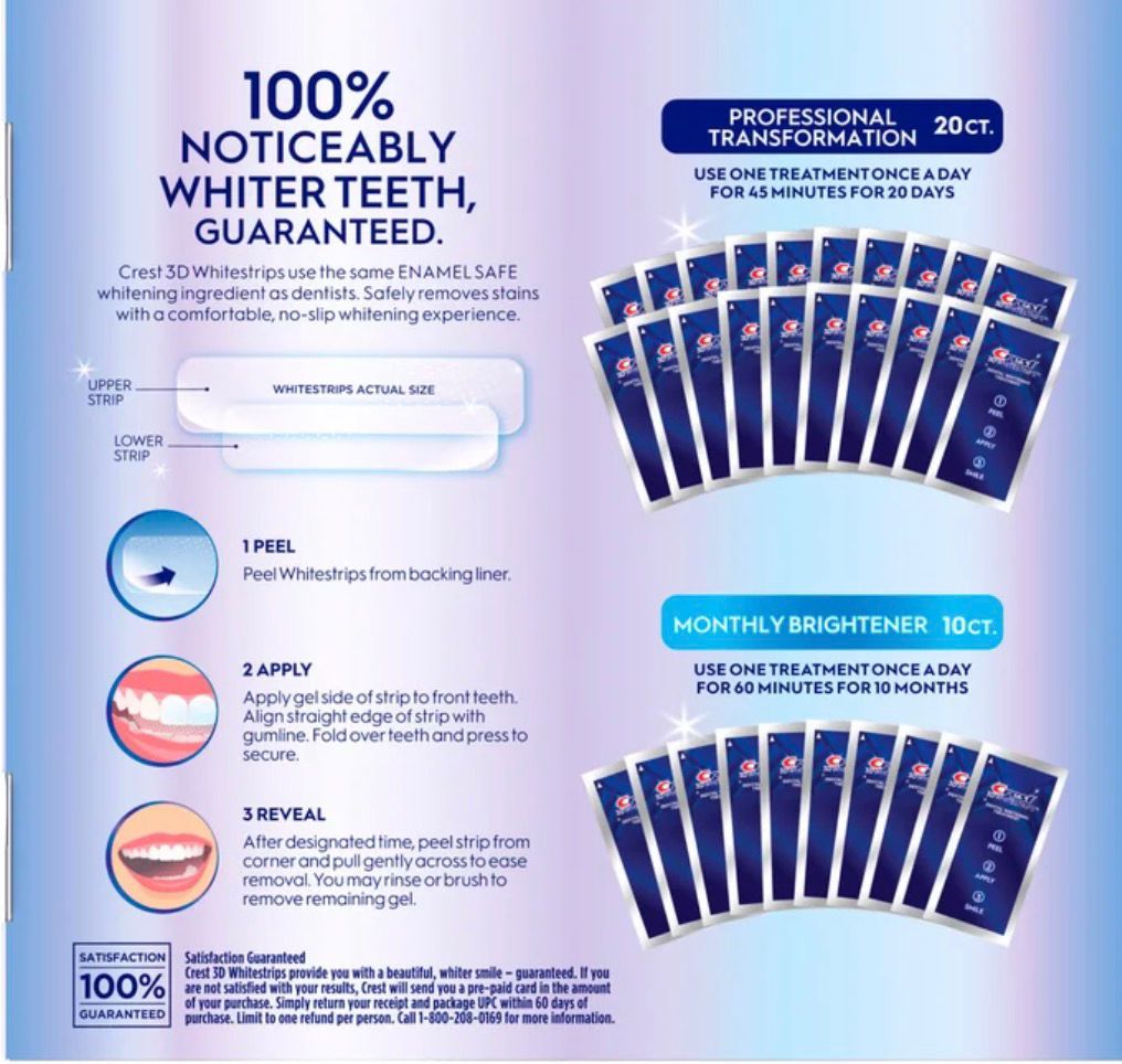 3D Whitestrips 20 Professional Treatments & 10 Brightening Treatments