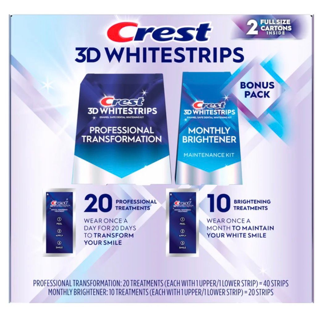 3D Whitestrips 20 Professional Treatments & 10 Brightening Treatments